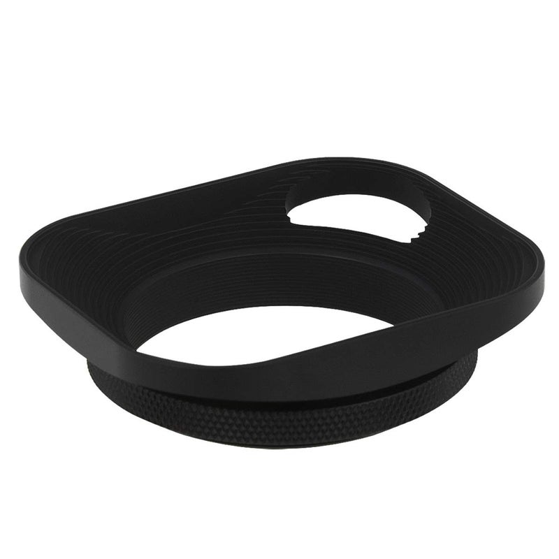 Haoge LH-E2P 49mm Square Metal Screw-in Lens Hood Hollow Out Designed with Cap for Leica Rangefinder Camera with 49mm E49 Filter Thread Lens Black - Image 3